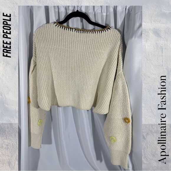 FREE PEOPLE DAHLIA CROCHET PULLOVER TOP NEW SMALL AND XS AVAILABLE - Picture 8 of 9